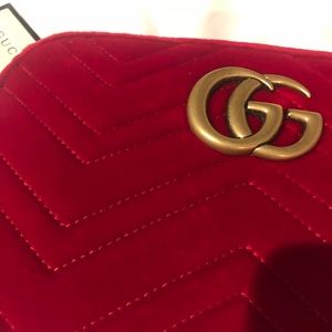 NWT Brand new red velvet Gucci crossbody